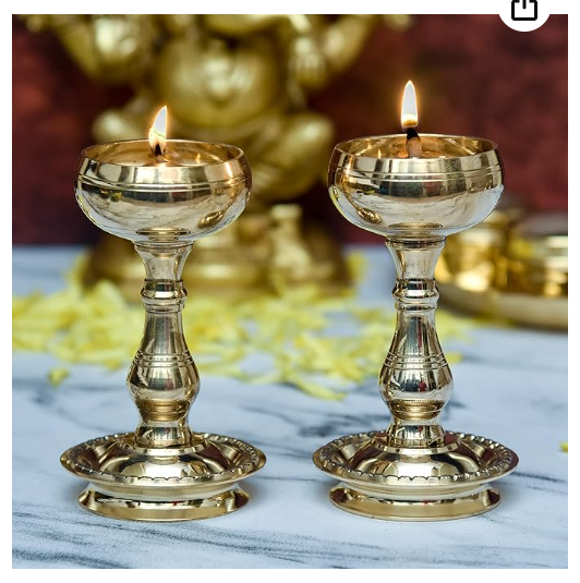 Pure Brass Udupi Nanda Bowl Long Table Diya